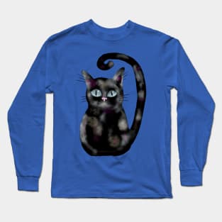 Black cat with blue eyes Long Sleeve T-Shirt